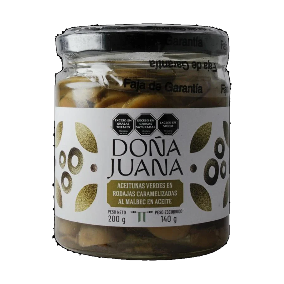 Aceitunas verdes en rodajas caramelizadas al Malbec 200 g